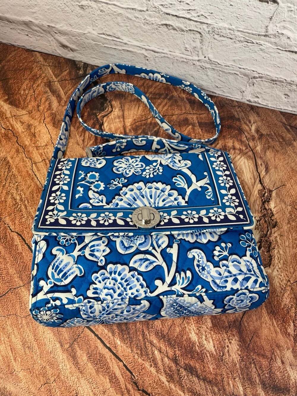 Vera Bradley Blue Lagoon Quilted Cotton Crossbody Bag